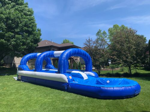 Blue slip-n-slide Inflatable Bounce House