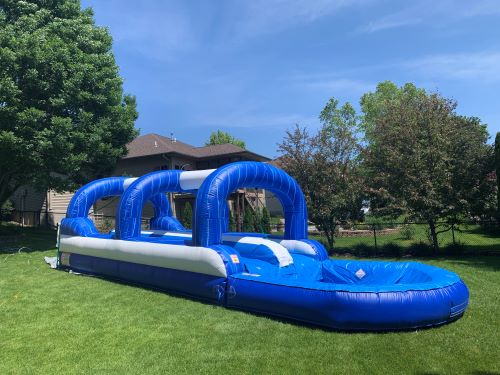 Blue slip-n-slide Inflatable Bounce House